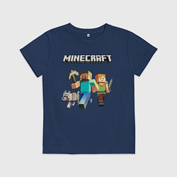 Футболка хлопковая детская MINECRAFT, цвет: тёмно-синий
