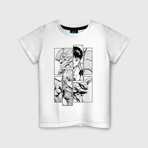 Детская футболка Аска и Синдзи, Евангелион / Белый – фото 1