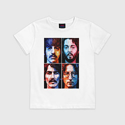 Футболка хлопковая детская THE BEATLES, цвет: белый