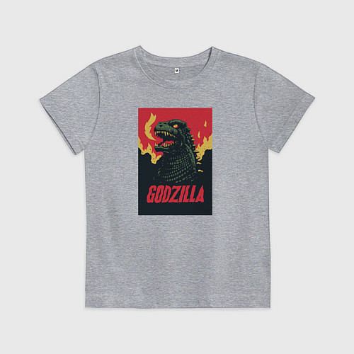 Детская футболка Godzilla / Меланж – фото 1