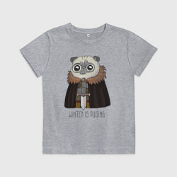 Футболка хлопковая детская Winter is Puging, цвет: меланж