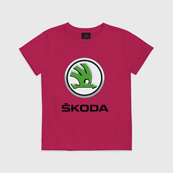 Футболка хлопковая детская SKODA, цвет: маджента