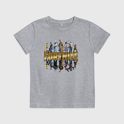 Футболка хлопковая детская Fortnite Chapter 2, цвет: меланж