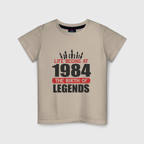 Детская футболка 1984 - рождение легенды / Миндальный – фото 1
