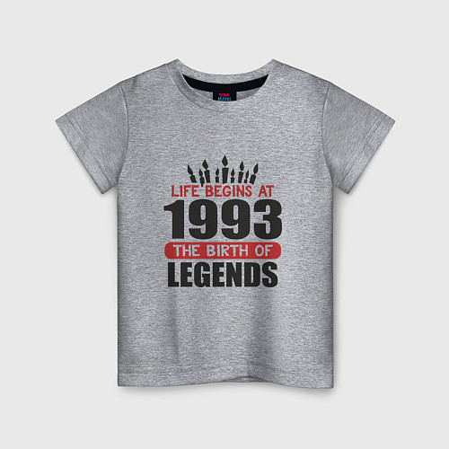 Детская футболка 1993 - рождение легенды / Меланж – фото 1