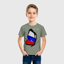 Футболка хлопковая детская Россия, цвет: авокадо — фото 2