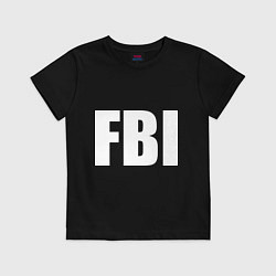 Футболка хлопковая детская FBI, цвет: черный