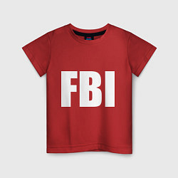 Футболка хлопковая детская FBI, цвет: красный