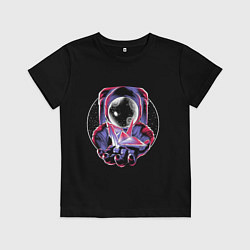 Футболка хлопковая детская Космонавт, цвет: черный