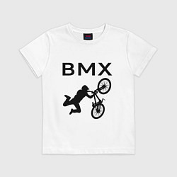 Футболка хлопковая детская Велоспорт BMX Z, цвет: белый