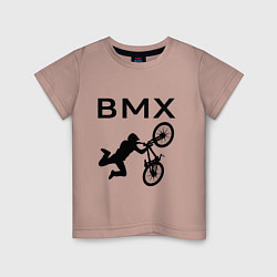 Футболка хлопковая детская Велоспорт BMX Z, цвет: пыльно-розовый