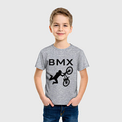 Футболка хлопковая детская Велоспорт BMX Z, цвет: меланж — фото 2