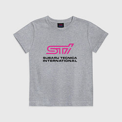 Футболка хлопковая детская SUBARU STI Z, цвет: меланж