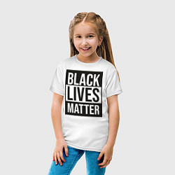 Футболка хлопковая детская BLACK LIVES MATTER, цвет: белый — фото 2