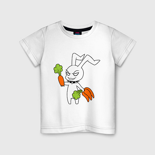 Детская футболка Злой заяц / Белый – фото 1