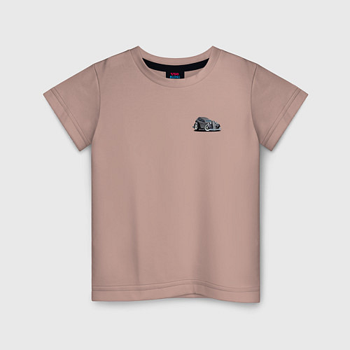 Детская футболка HOT ROD, Классика, Авто / Пыльно-розовый – фото 1