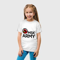 Футболка хлопковая детская Omsk army, цвет: белый — фото 2