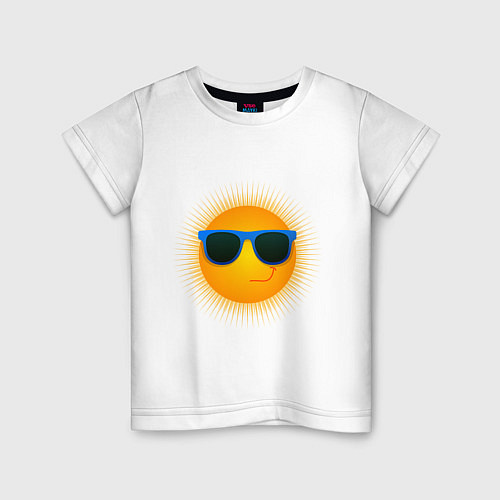 Детская футболка Солнышко в очках / Белый – фото 1