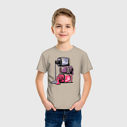 Футболка хлопковая детская Лаки, цвет: миндальный — фото 2