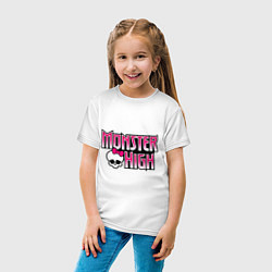 Футболка хлопковая детская Monster High, цвет: белый — фото 2