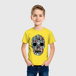 Футболка хлопковая детская Tosh Cool skull, цвет: желтый — фото 2