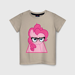 Футболка хлопковая детская Pinky Pie hipster, цвет: миндальный