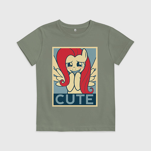 Детская футболка Fluttershy cute / Авокадо – фото 1