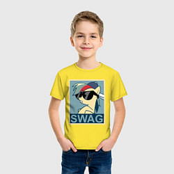 Футболка хлопковая детская Rainbow Dash swag, цвет: желтый — фото 2