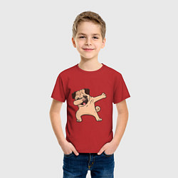 Футболка хлопковая детская Мопс ДАБ, цвет: красный — фото 2