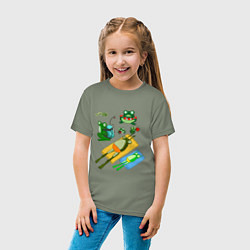 Футболка хлопковая детская Лягушки, цвет: авокадо — фото 2