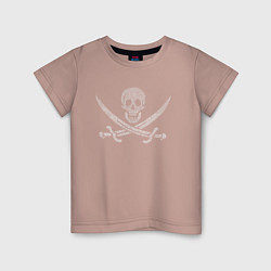 Футболка хлопковая детская Pirate, цвет: пыльно-розовый
