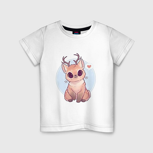 Детская футболка Милый оленёнок / Белый – фото 1