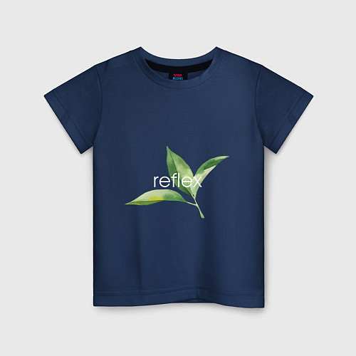 Детская футболка Reflex листья / Тёмно-синий – фото 1