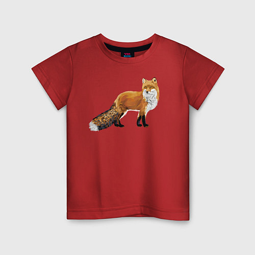 Детская футболка Рыжая лиса / Красный – фото 1