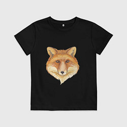 Футболка хлопковая детская Хитрый лис, цвет: черный
