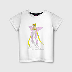 Футболка хлопковая детская Sailor MoonСеренити, цвет: белый