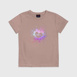 Футболка хлопковая детская BTS, цвет: пыльно-розовый