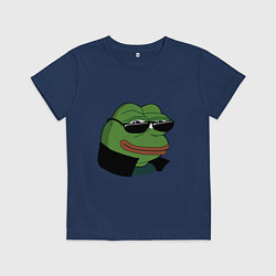 Футболка хлопковая детская Pepe в очках EZ, цвет: тёмно-синий