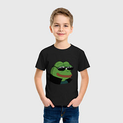 Футболка хлопковая детская Pepe в очках EZ, цвет: черный — фото 2