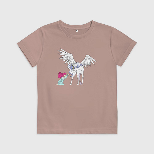 Детская футболка Малышка Усаги и Пегас / Пыльно-розовый – фото 1