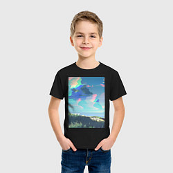 Футболка хлопковая детская Glitch art 69, цвет: черный — фото 2