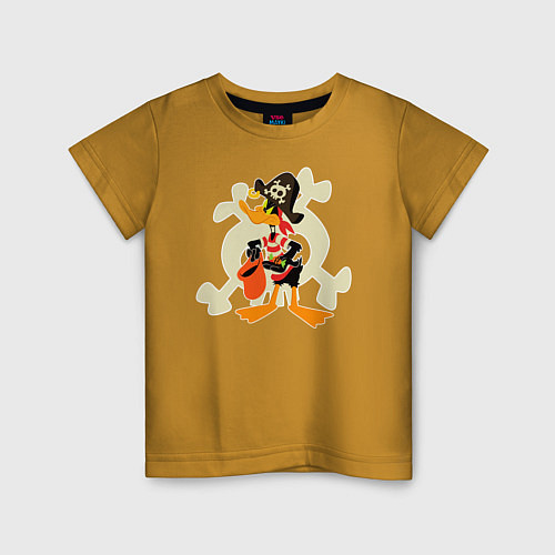 Детская футболка Даффи Дак Хэллоуин / Горчичный – фото 1