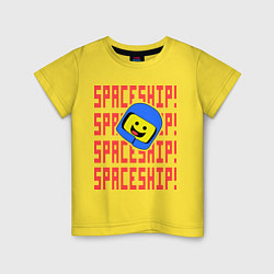 Футболка хлопковая детская Spaceship, цвет: желтый