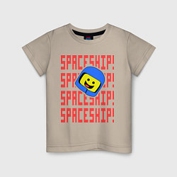 Футболка хлопковая детская Spaceship, цвет: миндальный