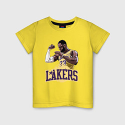 Футболка хлопковая детская LeBron - Lakers, цвет: желтый