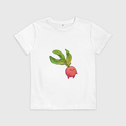 Футболка хлопковая детская Милая редиска, цвет: белый