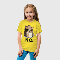 Футболка хлопковая детская Сова с кофе, цвет: желтый — фото 2