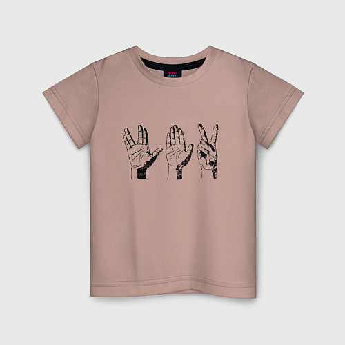 Детская футболка Вулканский салют Z / Пыльно-розовый – фото 1