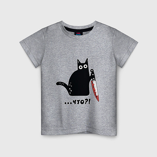 Детская футболка Милый кот / Меланж – фото 1