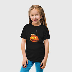 Футболка хлопковая детская Хеллоуин, цвет: черный — фото 2